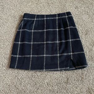 Lulus Navy Blue Plaid Mini Skirt